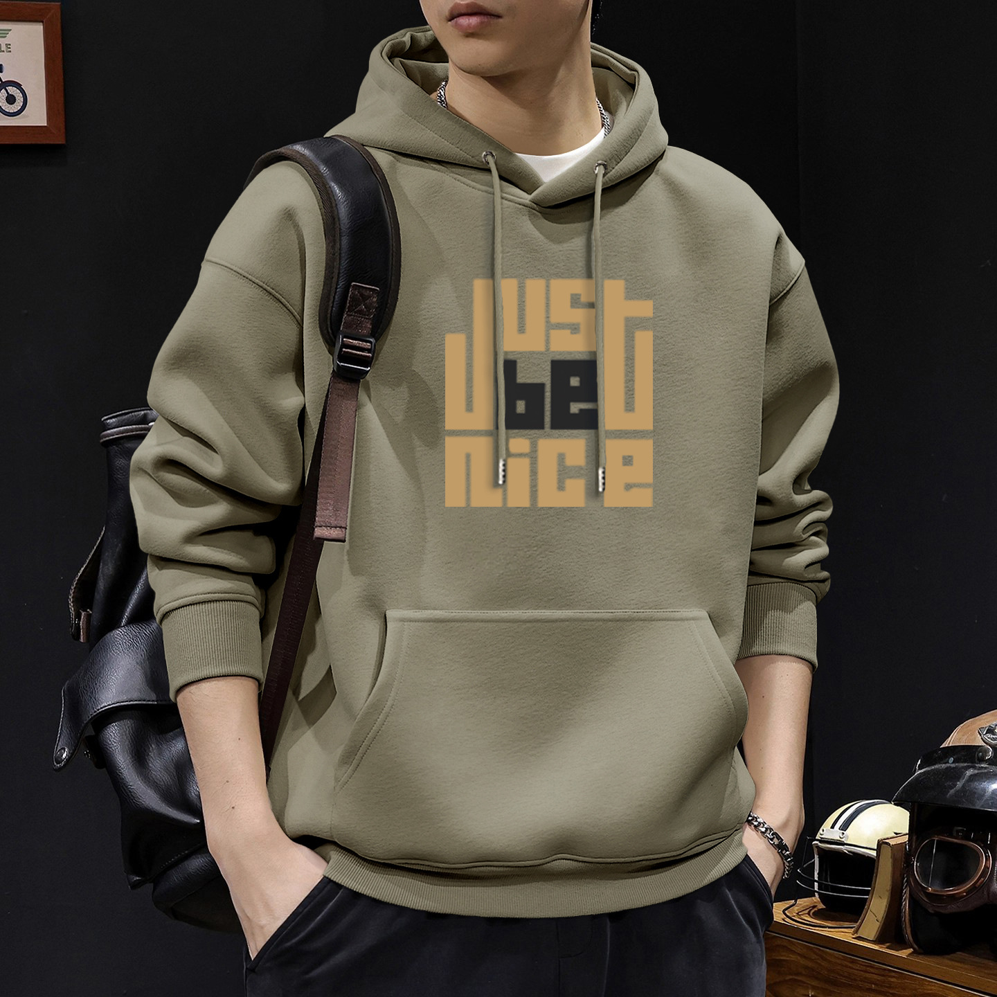 Avena gris sudadera con capuz Regular - 1605