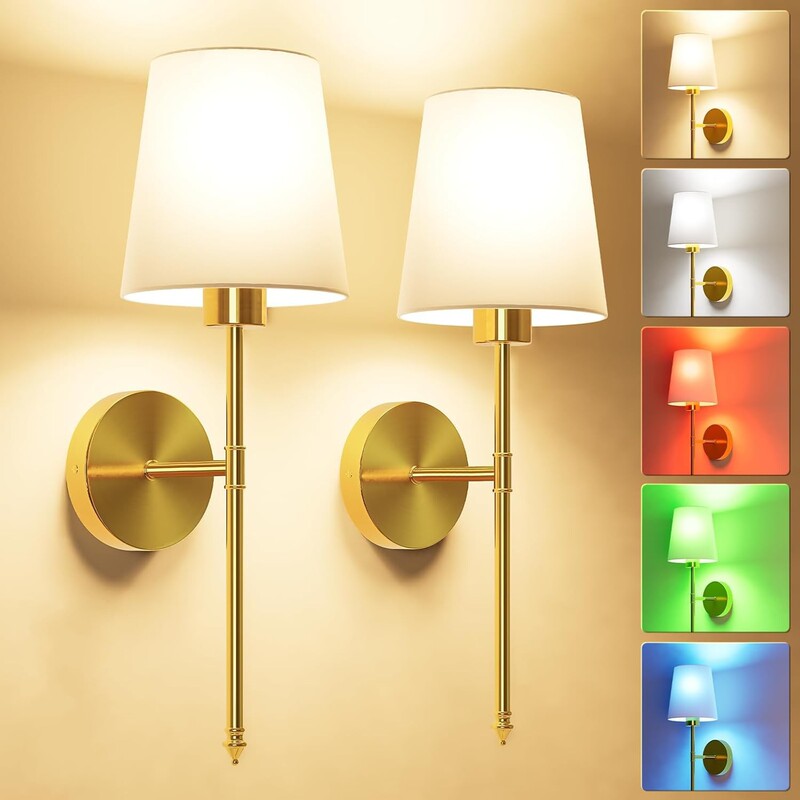 Cross-Border Wireless Charging Wall Lamp Battery-Powered Three-Color Rgb 15-Color Remote Control Dimmable Bedside Lamp Living Room Wall Lamp