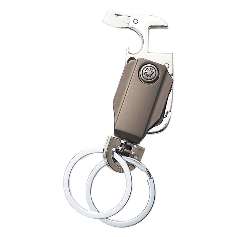 Metal Rotating Keychain Two-In-One Mobile Phone Holder Keychain Creative Portable Small Pendant Advertising Gift in Stock