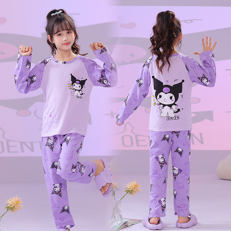 Pijamas infantiles algodón de manga larga primavera y otoño nuevo perro Yugui lindo niño de mediano tamaño bebé niñas set de ropa para el hogar