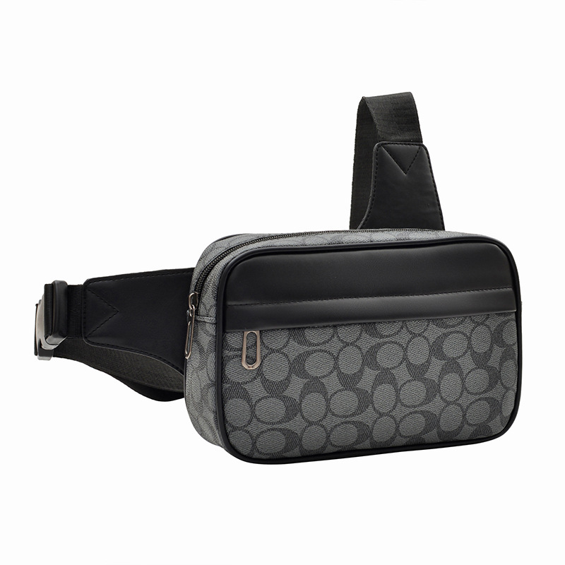 Men's Chest Bag, Hot-Selling Pu Leather Crossbody Bag, Large Capacity, High-End Single Shoulder Bag, Fashionable Casual Shoulder Bag, Cross-Border Supply