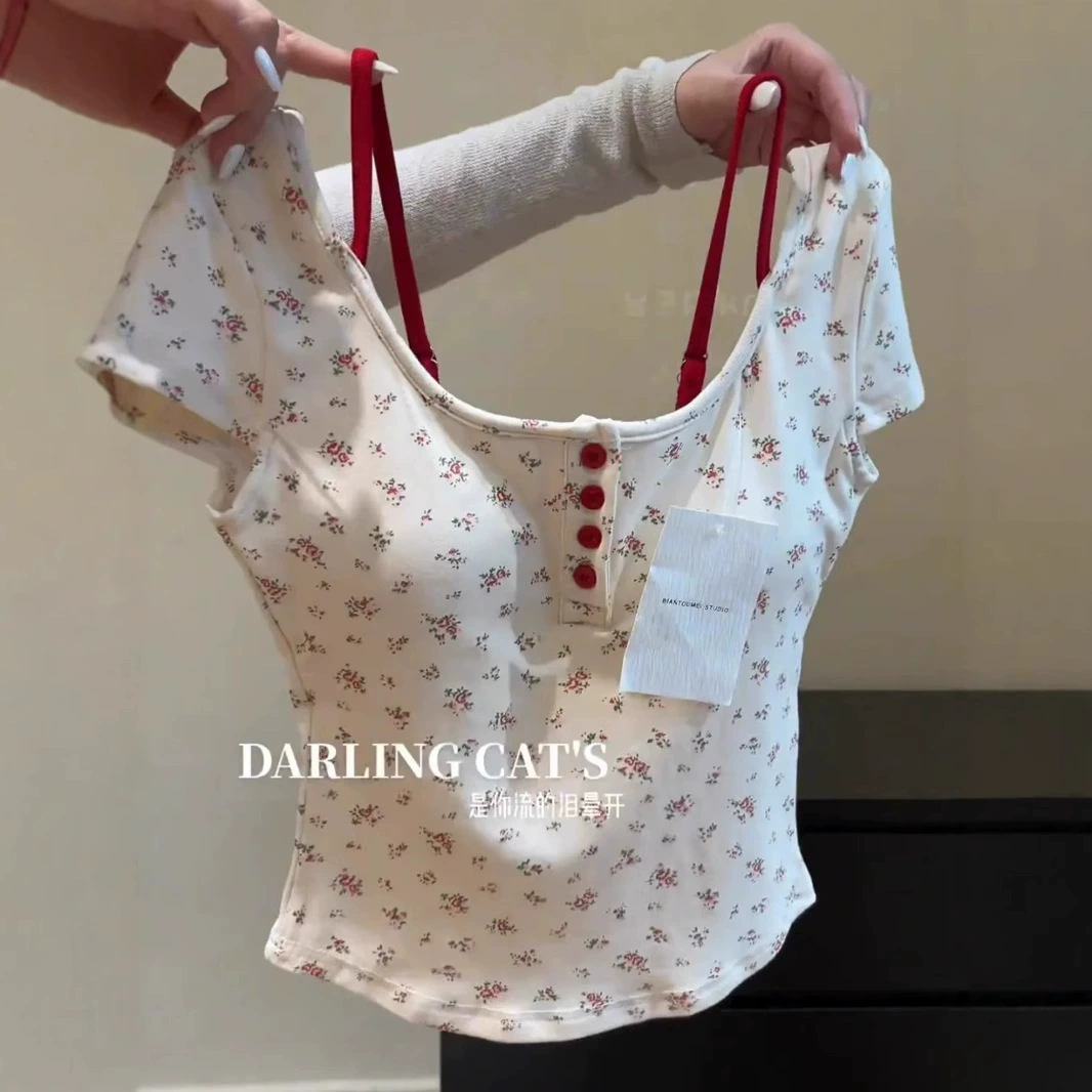 Чистый ветер поддельные две футболки с короткими рукавами камзол жилет для женщин чистый хлопок