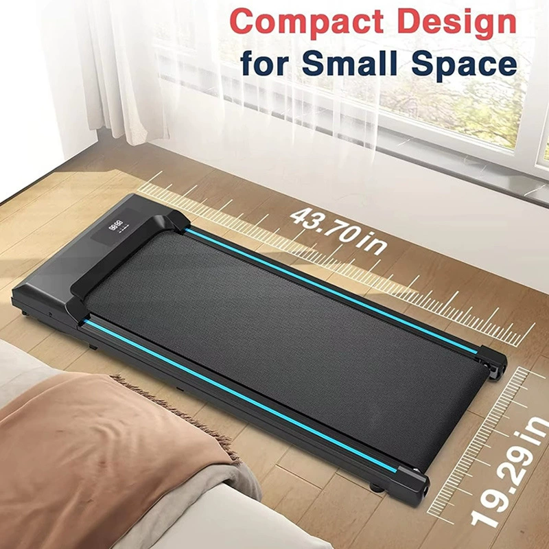 Foldable Electric Treadmill Walking Pad, Compact Home Stepper with Wheels, Black