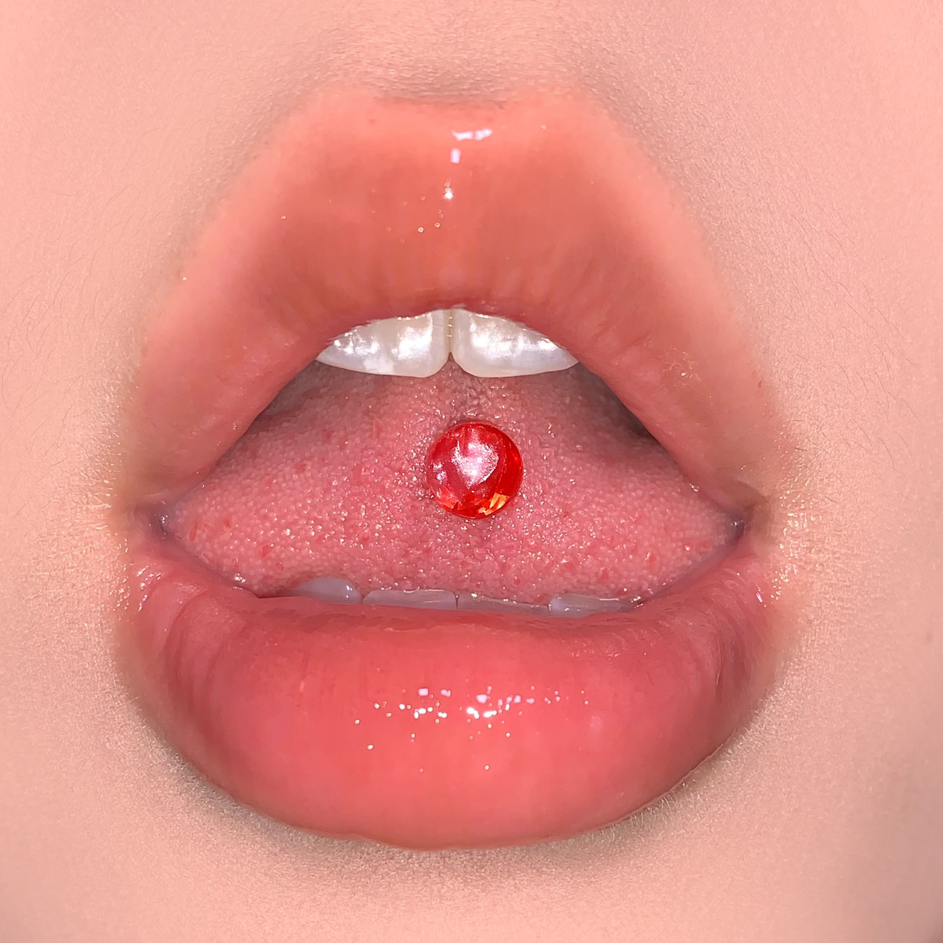 Fine Glitter Tongue Nail Tongue Ring Stainless Steel External Thread Stylish Sweet Sexy Tongue Piercing Jewelry Wholesale detail image 10