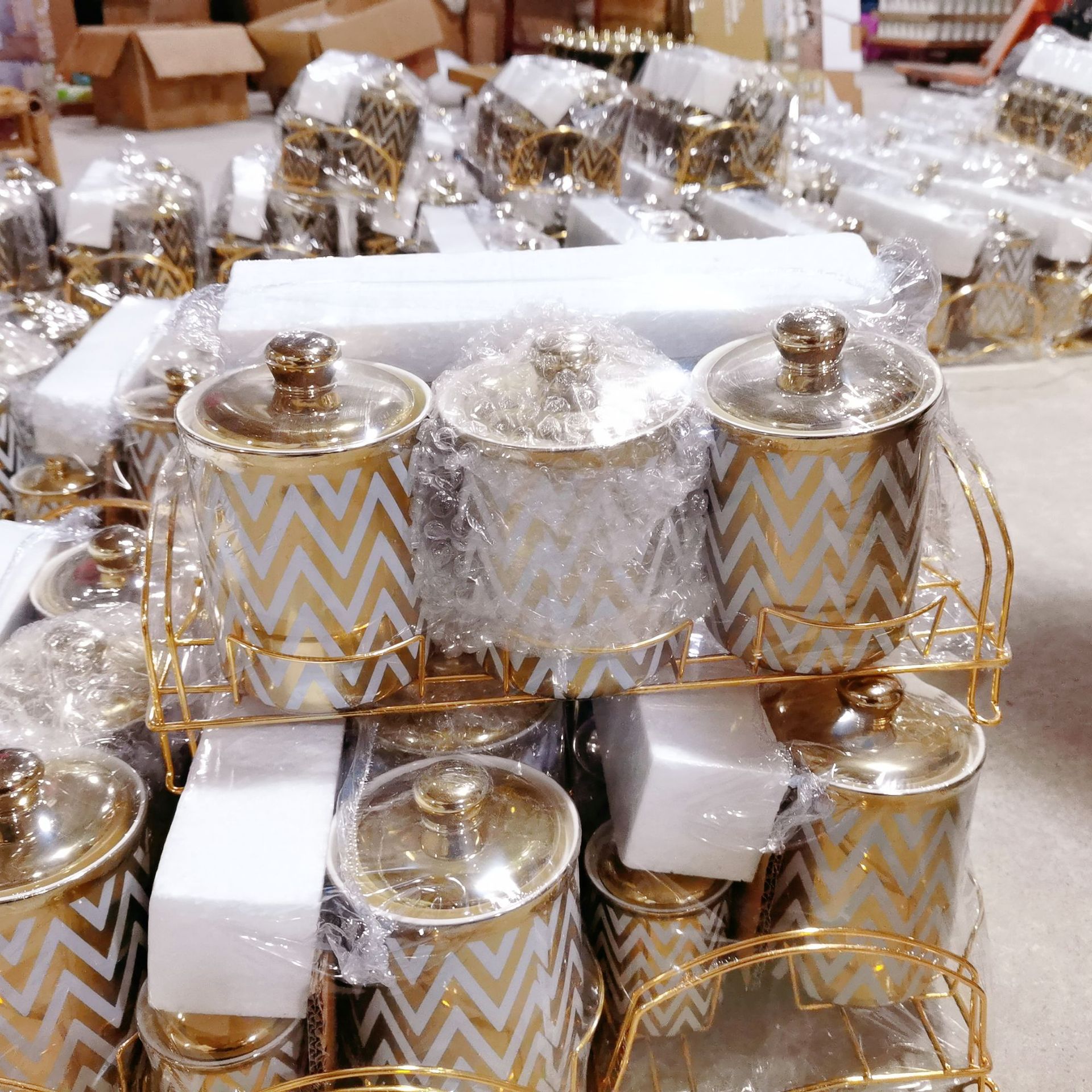 Exportar cocina sellado tarro Medio Oriente árabe galvanoplastia cerámica condimento tarro café tarro con marco de hierro de doble capa