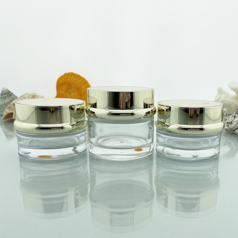 膏霜瓶小批量30g玻璃直圆金色分装盒贵妇膏面霜瓶分装罐批发