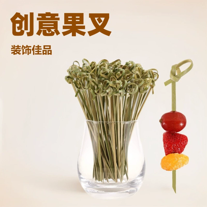 100 трансграничных популярных одноразовых бамбуковых фруктовых фруктов, креативные бамбуковые кирки, шампуры с цветочным узлом, бамбуковые кирки, фруктовые кирки, наборы для закусок