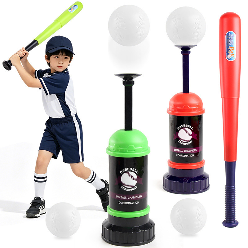 Transfronterizos infantiles ocio pedal lanzador de béisbol conjunto de entrenamiento interior y exterior máquina de béisbol juguetes deportivos