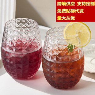 12oz Pet Transparent Pineapple Wine Glass Food-Grade Plastic Red Wine Glass Large Capacity 360ml Cross-Border Labeling and Shipping
