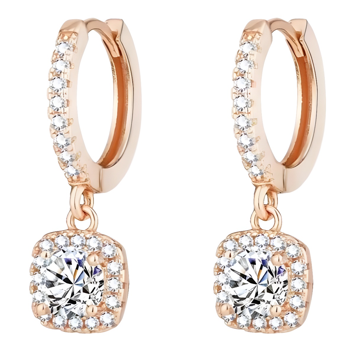 Moissanite S925 Sterling Silver Zircon Stud For Women Classic Square Bag Earrings Live Source Jewelry_voghion.com