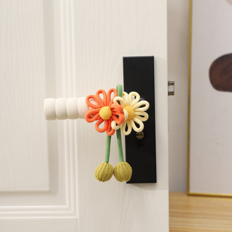 Double color flower [rice orange white rod] left hand to open the door
