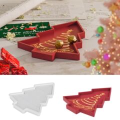 自慢 DIY クリスマスツリートレイ接着剤モールドクリスマストレイスナックフルーツ樹脂シリコーンモールド
