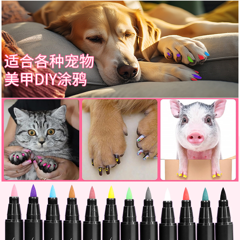 SOMEIQI Marcador de Uñas de Punta Suave Popular en TikTok 1mm Graffiti Línea Dibujada a Mano DIY Pintura Pluma para Uñas de Mascotas