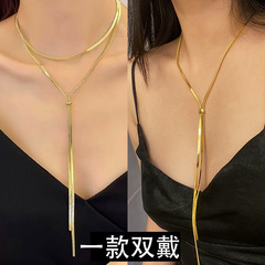 気質のダブルは新型のファッションのセーターのチェーンの女性の高級感の長いタイプのシンプルな大気の高級なネックレスをつけて服の装飾を組み合わせます。