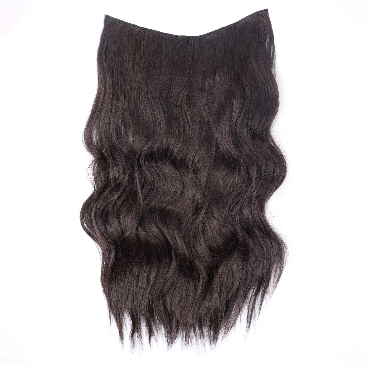 Peruca de cabello rizado en forma de U flácida, aumento de cabello, peruca de cabello simulada de una pieza, cabello largo femenino, cabello invisible sin huellas.