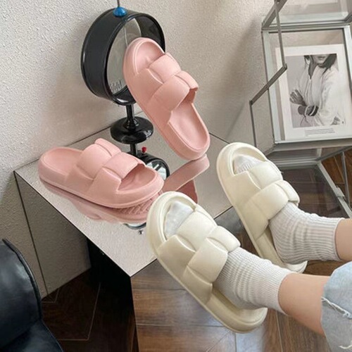 High-end light luxury fashionable comfortable insoles slippers for women summer soft bottom couple indoor home use bathroom shower slip-resistant anti-smell