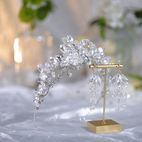 European heavy industry crystal bridal crown tiara princess dinner crown accessories dress bun hair photo studio photo hair accessories