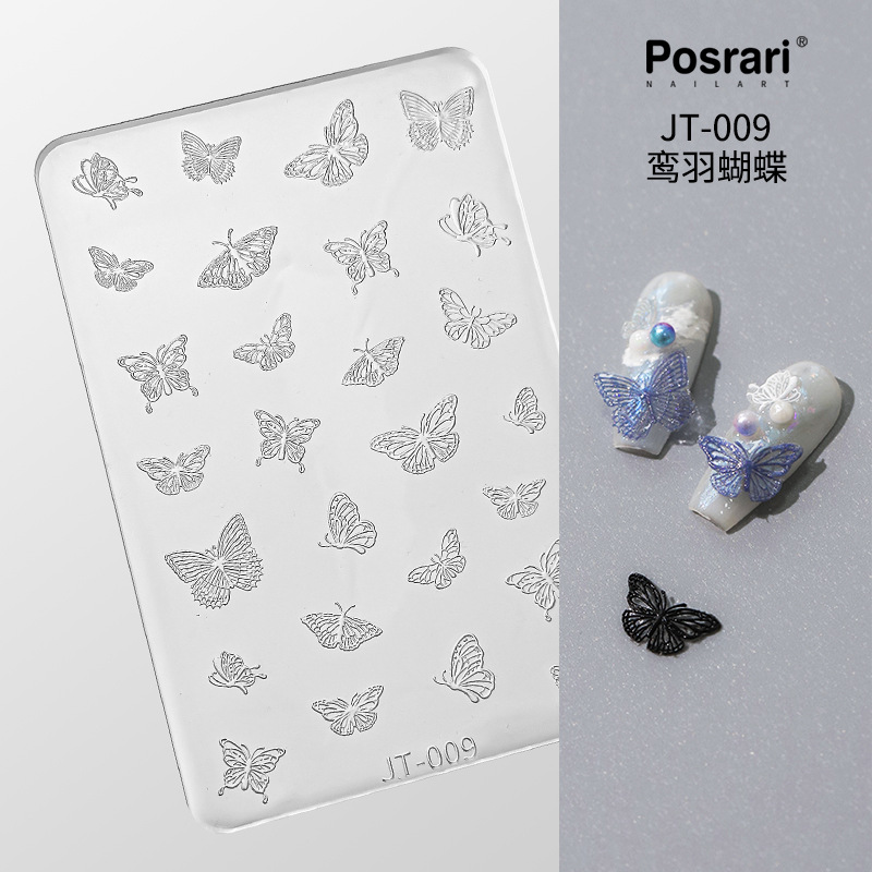 Posrari Internet celebridad uñas 3D alivio uñas molde cristal epoxi DIY tallado alto molde de silicona transparente