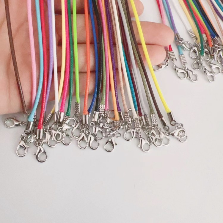 カラフルな韓国ワックスロープショートブレスレット双頭バックル diy アクセサリーシミュレーションミニモデルスクールバッグウォーターカップペンダントロープ|undefined