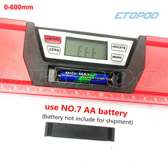 600mm aluminum alloy digital level with magnetic angle ruler level meter slope meter with blisters for decorators