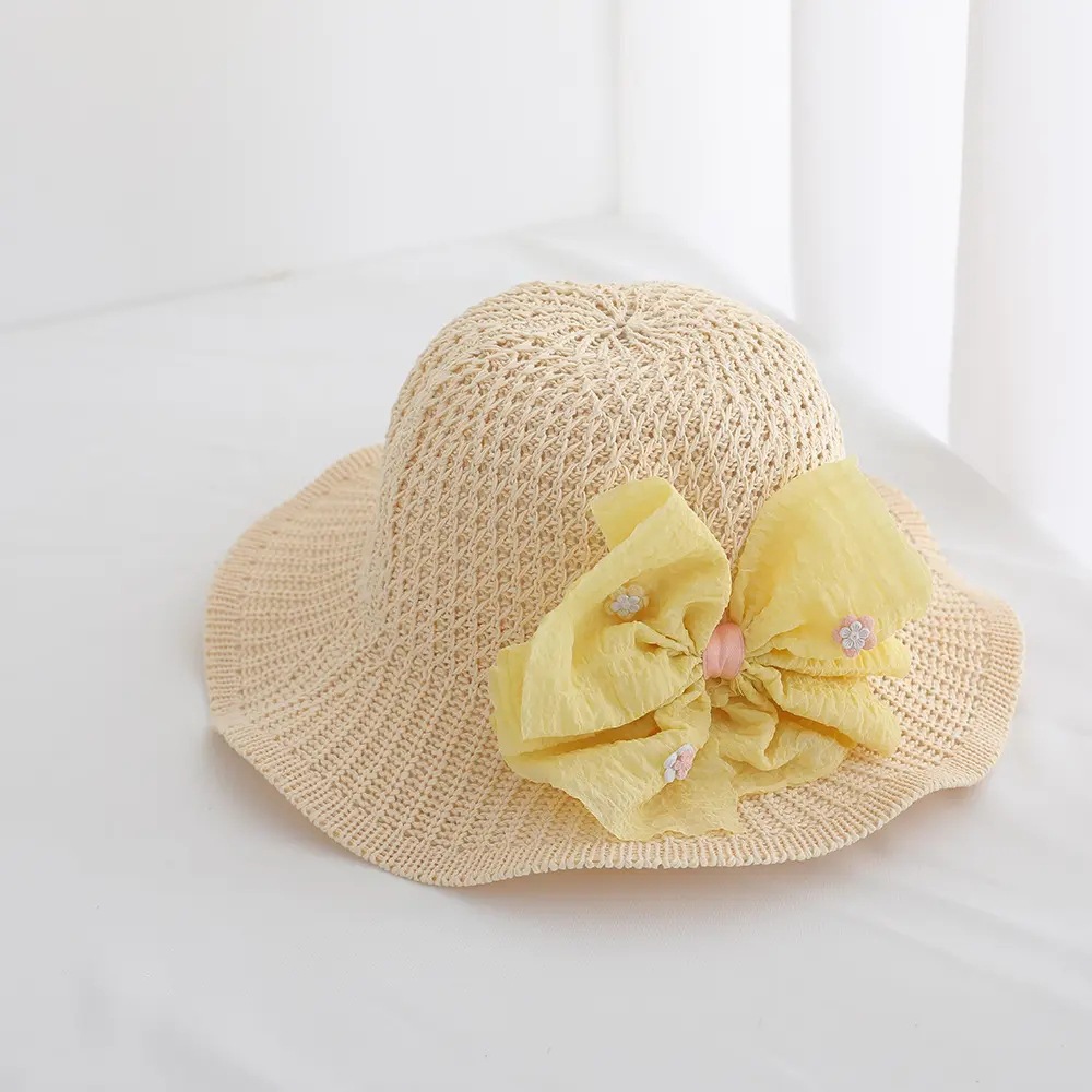 Sombrero para el sol para niños, sombrero grande para mujer, sombrero de paja con protección solar, sombrero de playa para niñas de verano, sombrero de sol para niñas de moda delgada