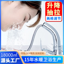 跨境升降抽拉水龙头冷热混水多功能弹簧厨房菜盆水槽龙头洗菜盆