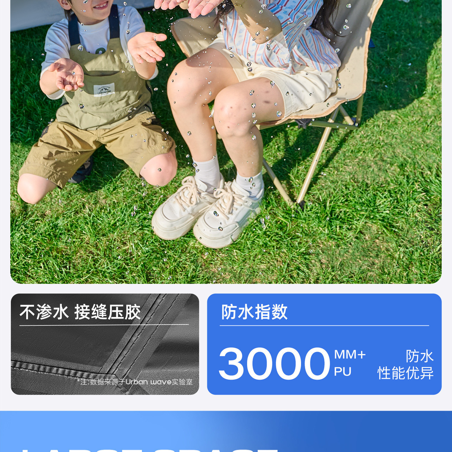 Outdoor Canopy Tent with Thickened Black Sunscreen, Portable Butterfly-Shaped Hexagonal Camping Gear