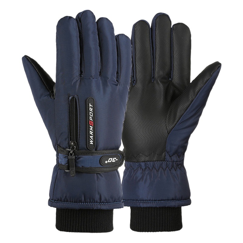 Guantes de esquí forrados de lana gruesa cálida adulto al aire libre a prueba de viento impermeable antideslizante pantalla táctil Otoño e Invierno guantes