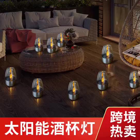 Cross-Border Solar Light Outdoor Courtyard Led Stainless Steel Candle Light Lawn Deck Decoration Night Light Halloween D