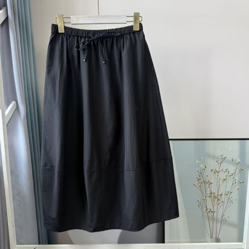 Versatile Summer Style, Slimming Drawstring Elastic Waist A-Line Floral Mid-Length Skirt for Women Versatile Summer Style, Slimming Drawstring Elastic Waist A-Line Floral Mid-Length Skirt for Women