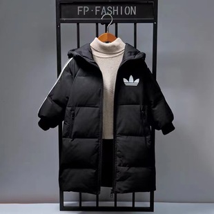 Children's down Jackets for Men and Women, Mid-Length, Winter, 2025 New Style, Street Fashion, Bread Parkas, Medium and Large Kidsren's Models