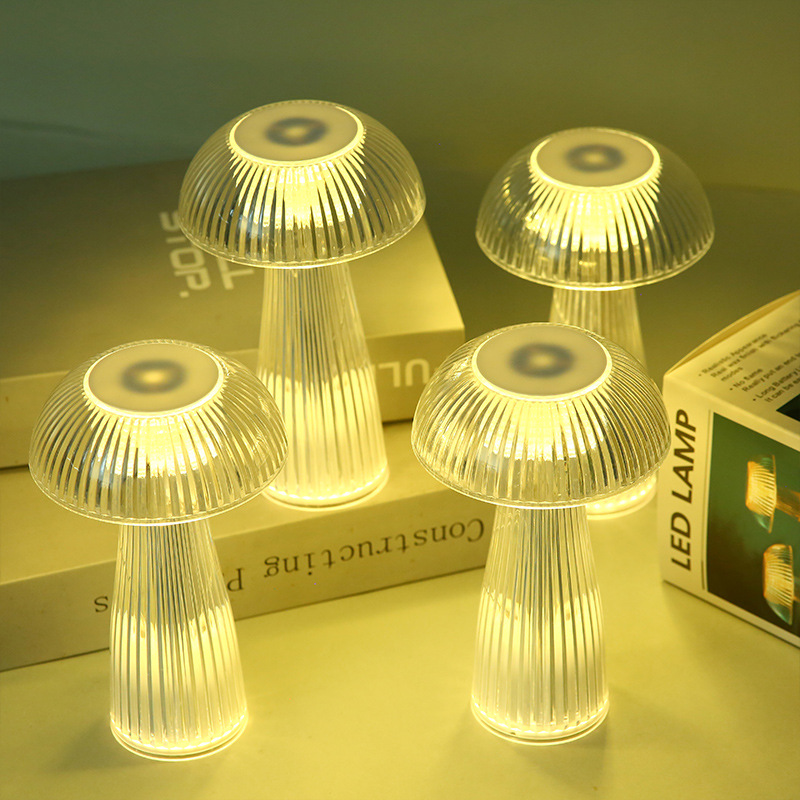 Creative Mushroom Ambient Lamp Electronic Jellyfish Table Lamp Decorative Ambient Lamp Bedside Night Lamp Dreamy Girl Heart Night Lamp