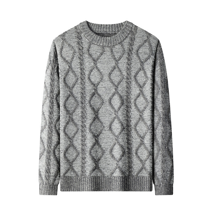 Suéter de color contrastante diamante hombre otoño invierno americano camisa de punto de alta calle marca de moda suelta de cuello redondo hombre suéter cálido