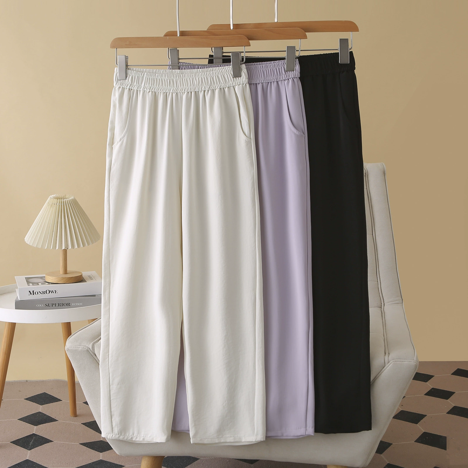 Повседневные брюки больших размеров для женщин, лето 2025, новый стиль, свободные и удобные брюки-багет с эластичной резинкой на талии, 100kg мм, 2506