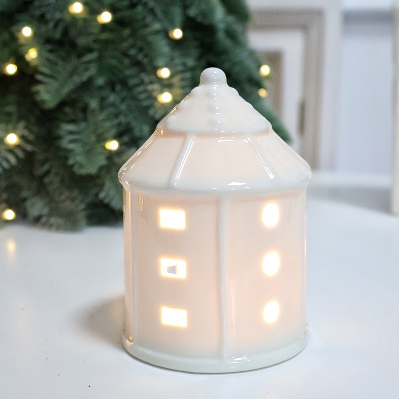 SwanLace 白雪姫の小屋ハウス発光セラミック小さな家雰囲気クリスマス装飾シーン装飾品|undefined