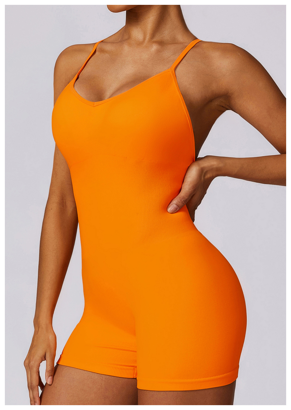 Fitness Seamless Beauty Back Yoga Jumpsuit High Elastic Belly Contracting Close Fitting Sports One Piece Women
