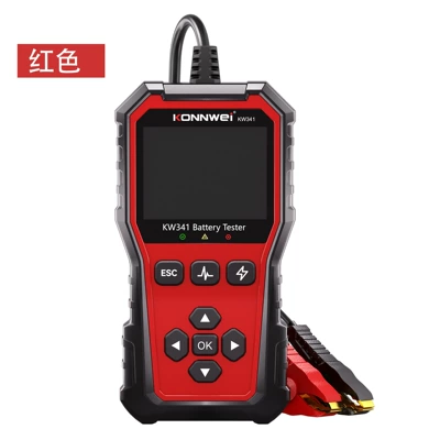 Kw341, 6V 12V 24V Battery Tester, Battery Diagnostic Tool, Test Instrument, Diagnostic Device, Scan the Code to Check the Results (Avtomobil diaqnostika alətləri) - red