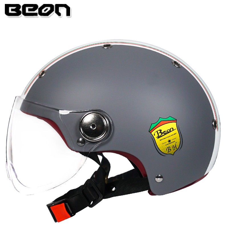 Casco de la motocicleta BEON 3C certificado de los hombres y las mujeres medio casco Four Seasons universal de la motocicleta del coche eléctrico del verano casco B103
