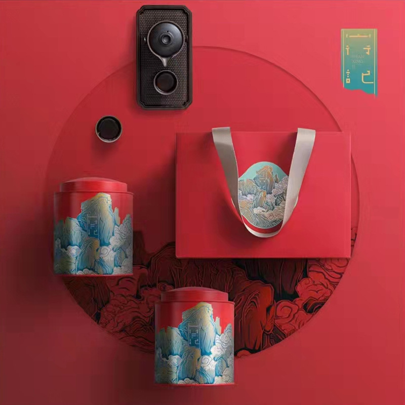 茶叶铁罐圆筒简易装绿茶花茶包装伴手礼红茶圆罐批发茶叶礼盒空盒