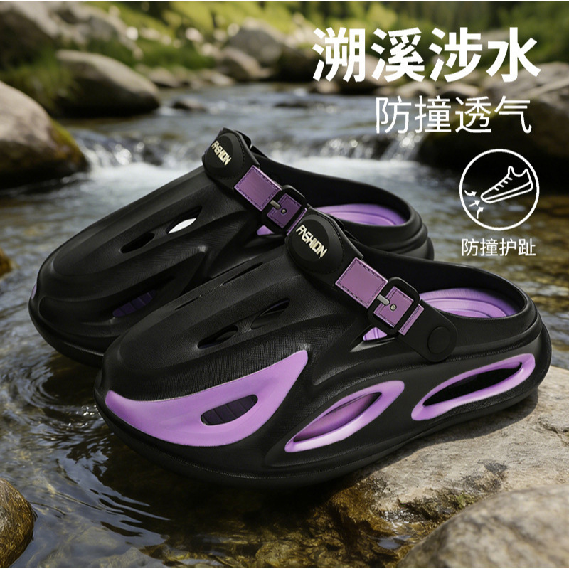 Cross-Border Detachable Clogs, Summer Non-Slip Closed-Toe Driving Slippers, Men's Beach and Water Shoes, Couple's Slippers, Eva