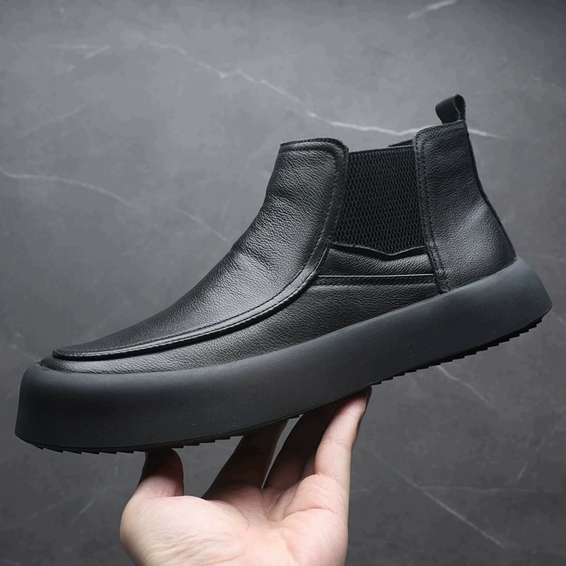 Мужская обувь Chelsea сапоги плюс бархат теплая хлопчатобумажная обувь