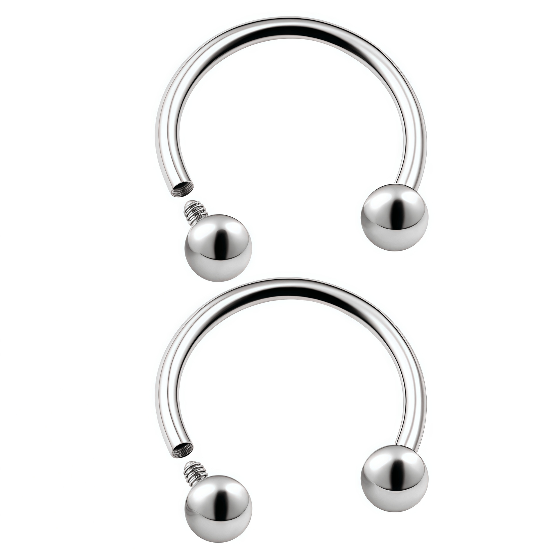 F136 Titanium Internal Thread C-Shape Ball Nose Septum Nose Stud Lip Stud Nose Ring Body Piercing Jewelry detail image 8