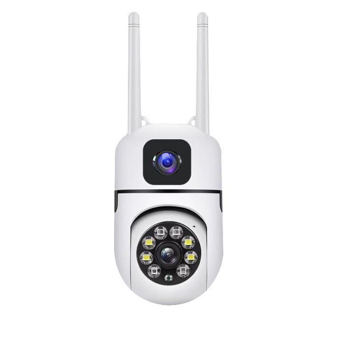 Cámara WIFI binocular en stock Telefono móvil de monitoreo remoto 360 ° gran angular cámara de visión nocturna a doble luz a color image 8