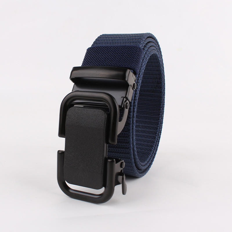 Cinturón hebilla automática de moda casual todo partido de nylon sin dientes cinturón de lona juventud estudiante pantalones cinturón en stock al por mayor
