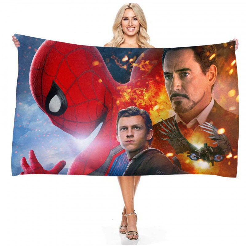 Прямые поставки через границу серия Marvel Spider-Man цифровая печать длинное основание пляжное полотенце полотенце полотенце