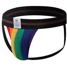 新款丁裤彩虹色双丁字裤男内裤外贸新款批发运动健身性感内裤男