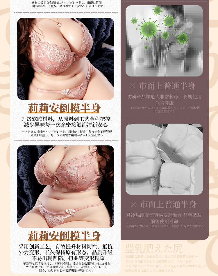 Jiuai Full-Body TPE Doll, Non-Inflatable Adult Model with Vaginal and Buttock Molds, Portable — detail image 10
