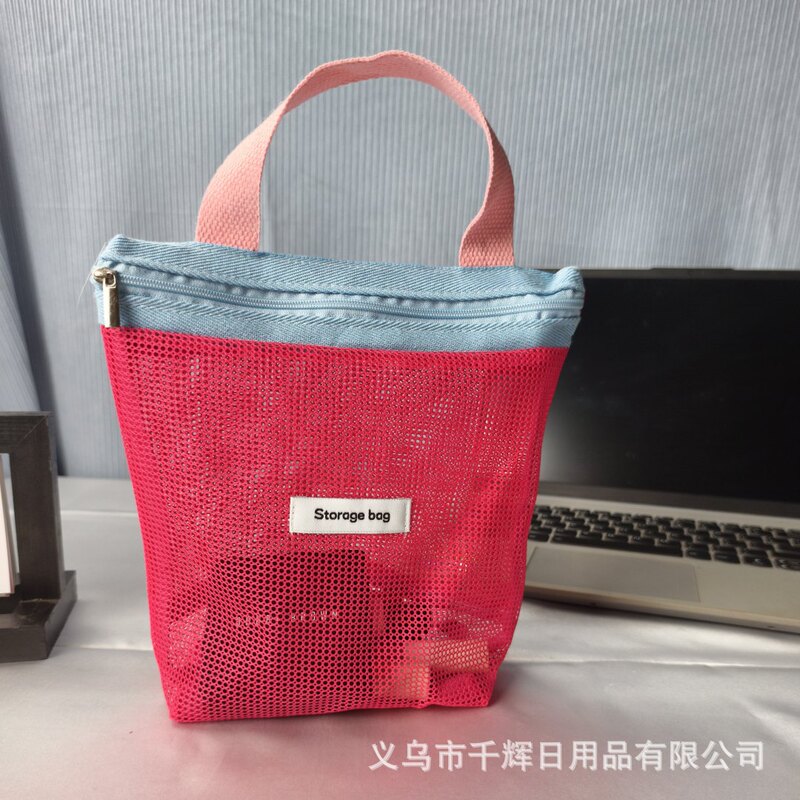 インスタイルの高見えする化粧品バッグポータブルメッシュビーチバッグフィットネスウォッシュ水泳旅行収納バッグ|undefined