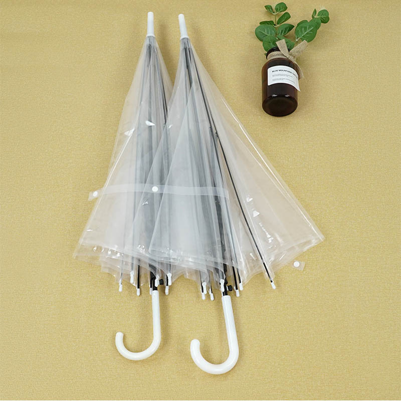 Transparent Sun Umbrella, Portable DIY Creative Simple Long-Handled Umbrella for College Students' Dormitory, Customizable Logo