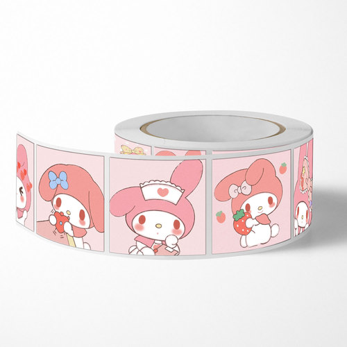 Cute cartoon Q cute Sanrio stickers Melody collection roll stickers mobile phone case decoration round stickers 500 sheets